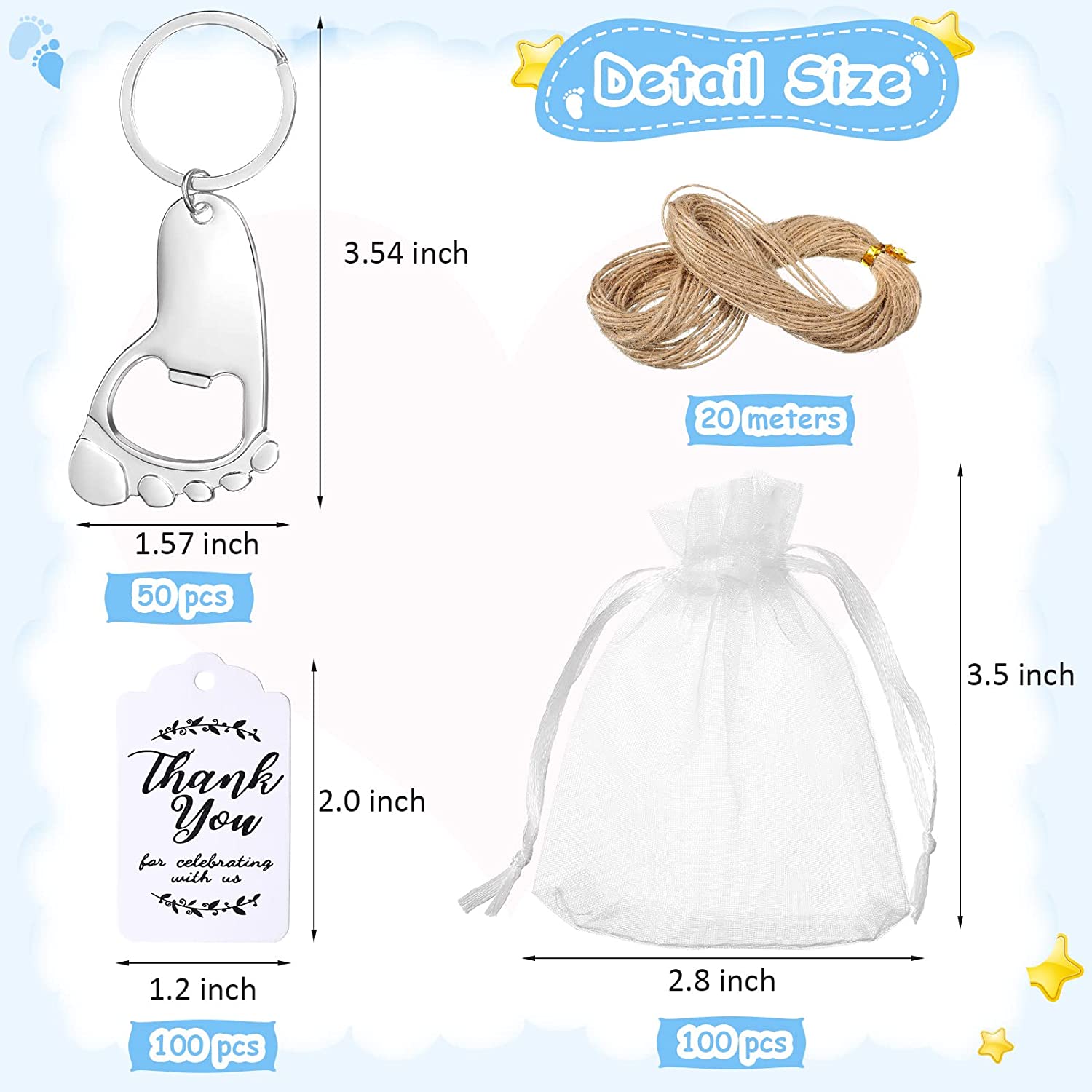 50-Piece Baby Footprint Key Ch - Zwitsal Baby Products 评论和价格