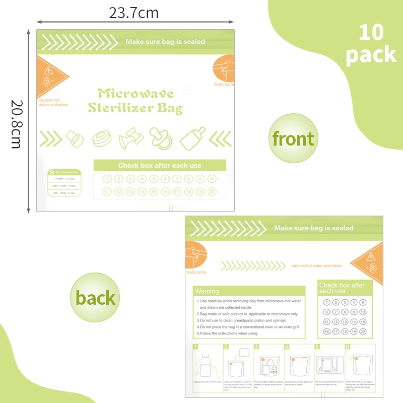 10Pcs Reusable BPA Free Microw - Zwitsal Baby Products 评论和价格